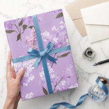 Feminine Lavender Lilac Blossom Floral Pattern