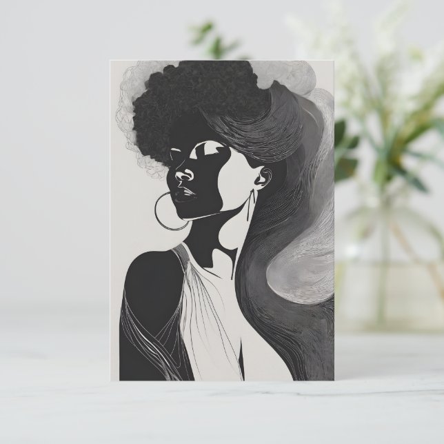 Feminine Line Einladung (Stehend Vorderseite)