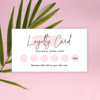 Feminine Loyalty Card Rosa Aquarellfarben Lash Prä