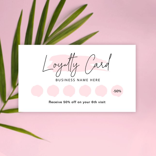 Feminine Loyalty Card Rosa Aquarellfarben Lash Prä Treuekarte (Von Creator hochgeladen)