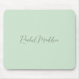Feminine Minimalistisch Minze Green Script Individ Mousepad