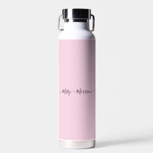 Feminine Minimalistisch Modern Pink Script Individ Trinkflasche