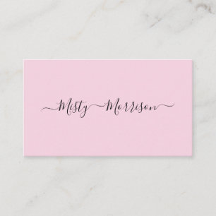 Feminine Minimalistisch Modern Pink Script Individ Visitenkarte