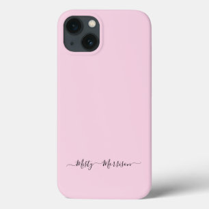 Feminine Minimalistisch Pastel Pink Script Individ Case-Mate iPhone Hülle
