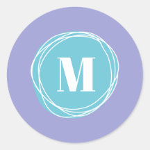 Feminine Modern Periwinkle Aqua Monogram