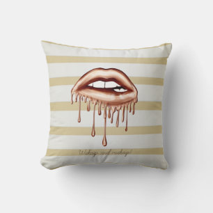 Feminine moderne Goldstreifen, metallische tropfen Kissen