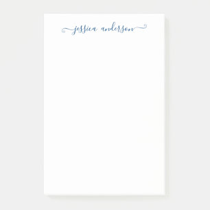 Feminine Moderne Klassik Elegant Navy Blue Script Post-it Klebezettel