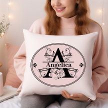 Feminine Monogram A mit vollständigem Namen in wei