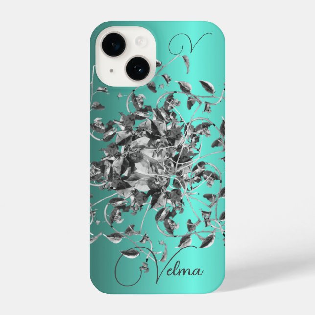 Feminine Monogram Elegant Script Vines Samsung & iPhone Hülle (Rückseite)