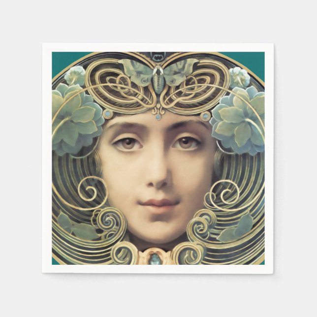 Feminine Nouveau Vintag Beauty Serviette (Vorderseite)