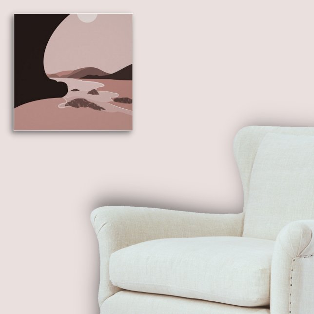 Feminine Pink Digital Art Beach Seascape Poster (Feminine Pink Digital Art Beach Seascape Poster)