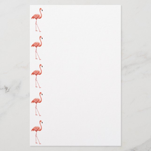 Feminine Pink Flamingo Muster Briefpapier (Vorderseite)