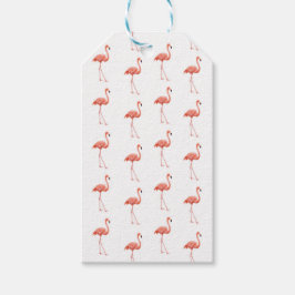 Feminine Pink Flamingo Muster Geschenkanhänger