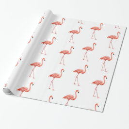 Feminine Pink Flamingo Muster Geschenkpapier