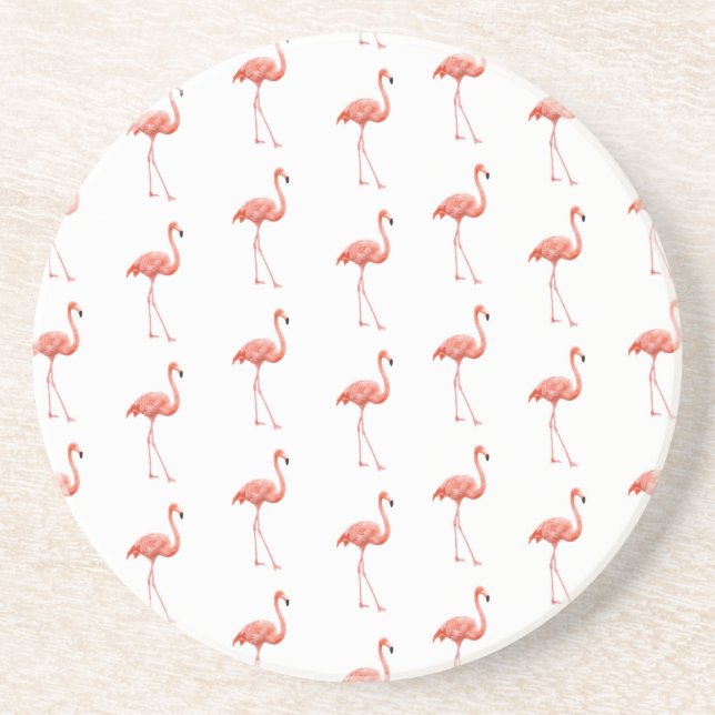 Feminine Pink Flamingo Muster Getränkeuntersetzer (Vorne)