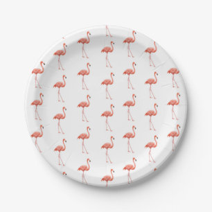 Feminine Pink Flamingo Muster Pappteller