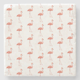 Feminine Pink Flamingo Muster Steinuntersetzer