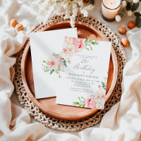 Feminine Pink Floral 21. Geburtstag Überraschung P