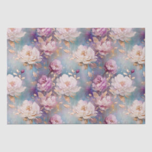 Feminine Pink Gold und Weiß Blumen Seidenpapier