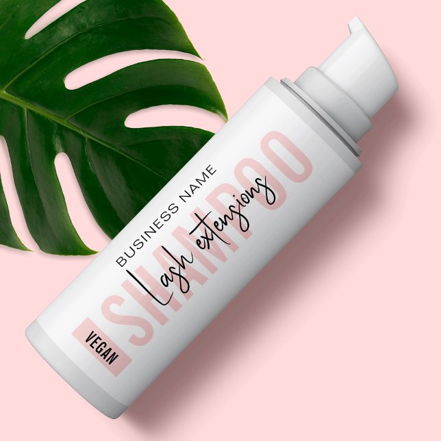 Feminine Pink Modern Lash Shampoo Wrapper Rechteckiger Aufkleber (Von Creator hochgeladen)