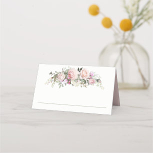 Feminine Pink Summer Rose Garden Platzkarte