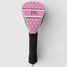 Feminine Pink und White Polka Dot Golf Head Cover Headcover