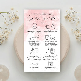 Feminine Pink Watercolor Teeth Whitening Aftercare Visitenkarte