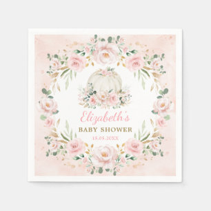 Feminine Pumpkin Pink Blush Rose Girl Baby Dusche Serviette