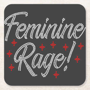 Feminine Rage Kristall Design Rechteckiger Pappuntersetzer