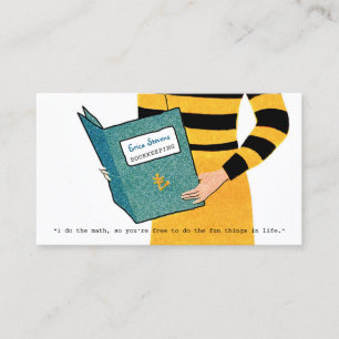 Feminine Retro Bookkeeper Frau Finanzberaterin Visitenkarte