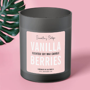 Feminine rosa Kerze oder Bath-Produkt-Verpackung Quadratischer Aufkleber
