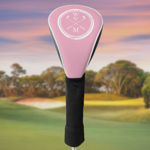 Feminine rosa Monogramm Anfangsbuchstaben Golf Headcover