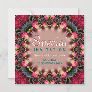 Feminine rosa & teal Rosen Spezielle Party-Einladu Einladung