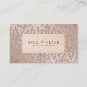 Feminine Rose Gold Willow Tree Leaf Muster Visitenkarte