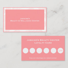 Feminine Rose Pink Beauty Center Loyalty Card Visitenkarte