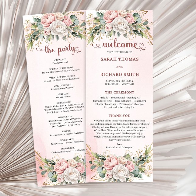 Feminine Roségold-Blumen-Eukalyptus-Programm Programm (Feminine Rose Gold Flowers Eucalyptus Program)