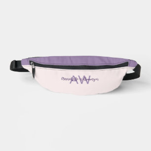 Feminine Script Type Initials & Name Blush Violet Bauchtasche