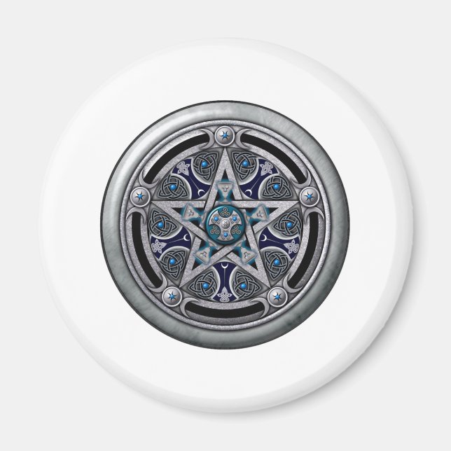 Feminine Silver Pagan Pentagramm Magnet (Vorne)