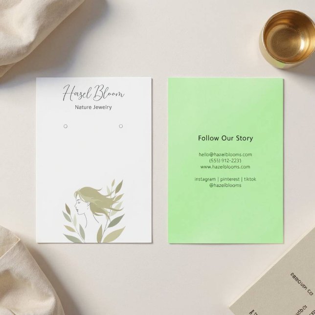 Feminine Soft Foliage Silhouette Card (Hair Foliage Art)