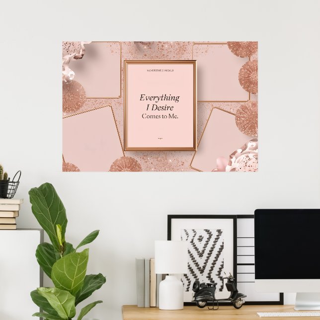 Feminine soft-life inspired vision board poster (Heimbüro)