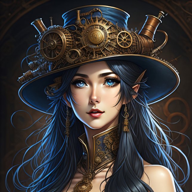 Feminine steampunk woman v15 tissue paper Decoupag Seidenpapier (Von Creator hochgeladen)