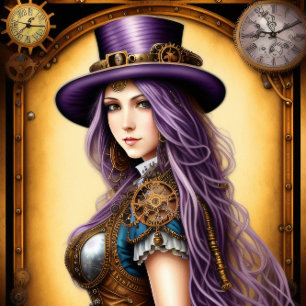 Feminine steampunk woman v17 tissue paper Decoupag Seidenpapier