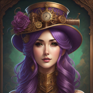 Feminine steampunk woman v3 Tissue Paper Schneiden Seidenpapier