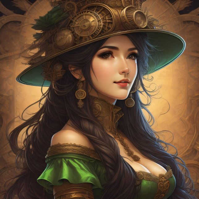 Feminine steampunk woman v8 Tissue Paper Schneiden Seidenpapier (Von Creator hochgeladen)