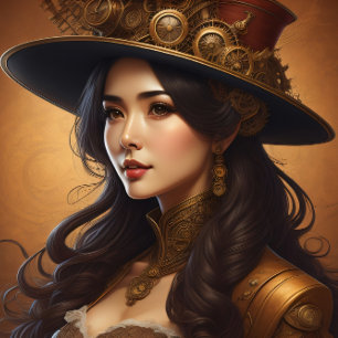 Feminine steampunk woman v9 Tissue Paper Schneiden Seidenpapier