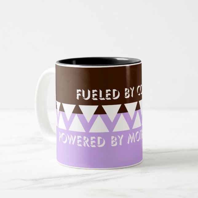 Feminine Striped Typografy | Mama des Kaffees Zweifarbige Tasse (Vorderseite Links)