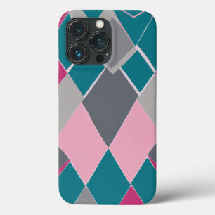 feminine symmetrische Linien in aquamarin heißrosa Case-Mate iPhone Hülle