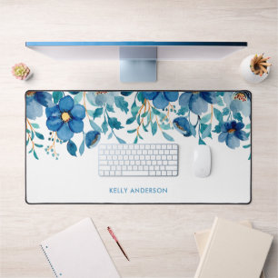 Feminine Trendy Mit Monogramm Botanical Schreibtischunterlage