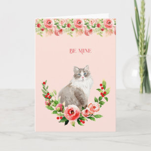 Feminine Valentine aus der Katze Rosa Bläschen Karte