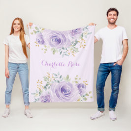 Feminine Watercolor Lila Rose Baby Girl Kinderzimm Fleecedecke